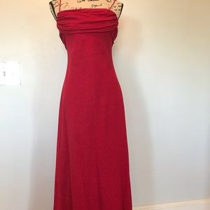 Sparkling Red spaghetti strap gown